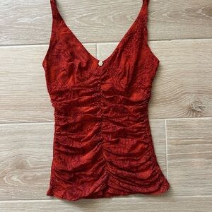 Y2K Vintage Express Tank with rouched detail